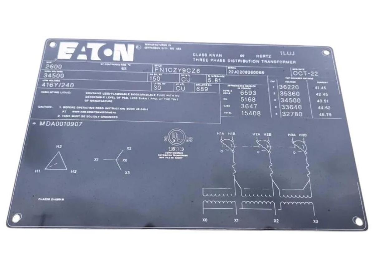 2022 Eaton Distn Xfmr - 2600kVA - Primary 34500V Delta Secondary 416Y/240V - never energized