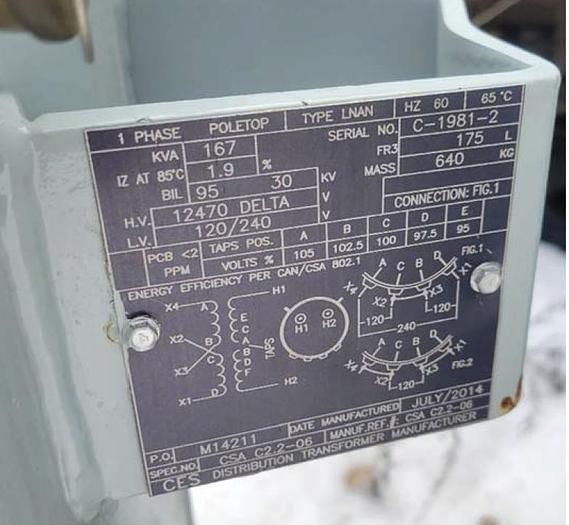 Surplus Westinghouse 100kva 14400V 125KV BIL Outdoor Capacitors