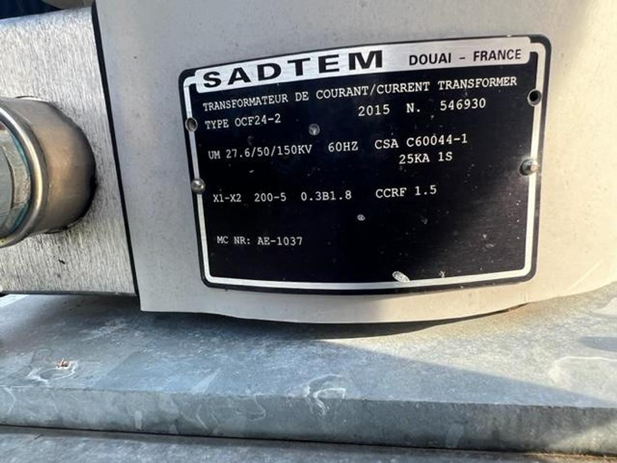 Surplus 2015 Sadtem 27.6kV 3-P / 4-W Horizontal Primary Metering Unit (PMU)