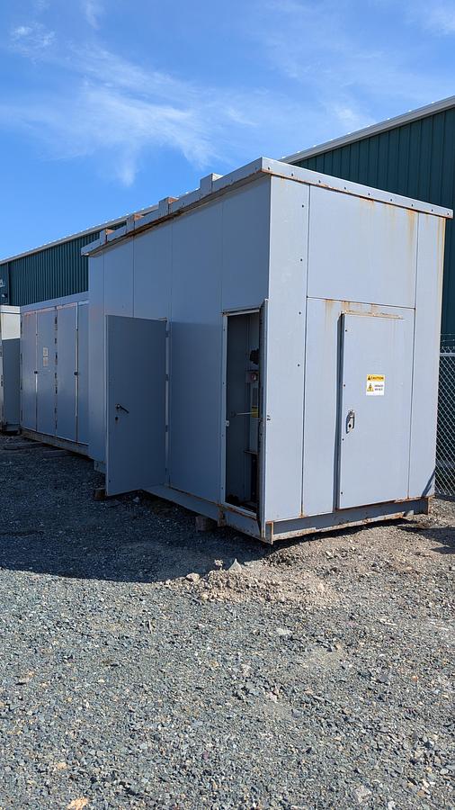 Used Power Systems enclosed mini substations (x2) cw/ 750kVA Transformers, 12.47kV SF6 Breakers, & ATS's