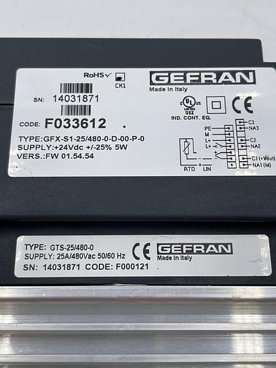 Used Gefran GFX-S1-25/480-0-D-00-P-0, GTS-25/480-0
