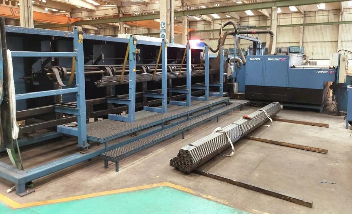 Used RSA RASACUT SC 3000 – Automatic tube cutting, deburring, measuring, cleaning & drying line