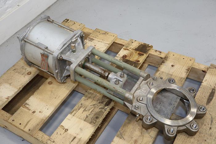 Used Wey 6" Air Operated Knife Gate Valve #44246