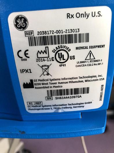 Used GE Dinamp V100 Patientenmonitor mit 1x Manschette, Fingersensor