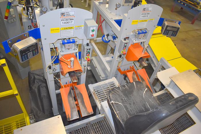 Used used CBE, Choice Bagging Equipment 730 pressure flow Pneumatic air valve bag filler system with checkweigher