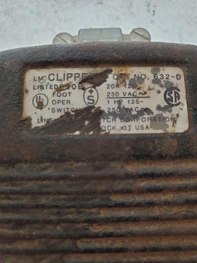Used Linemaster Foot Switch 250VAC 632-t (BRD3)