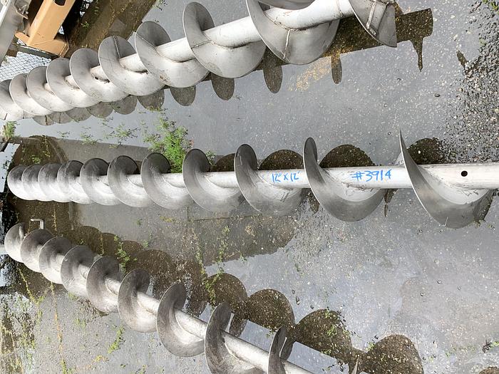 Used Stainless Steel Auger Screw 12" Diameter X 12' Long