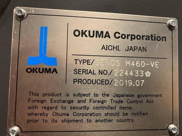 Okuma Genos M460-VE CNC Vertical Machining Center