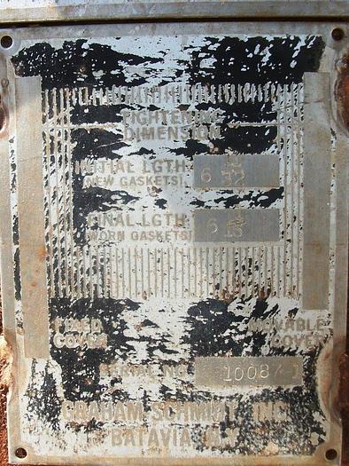 Used Heat Exchanger, Plate, 49 SF, Graham, 36 Plates #S741794