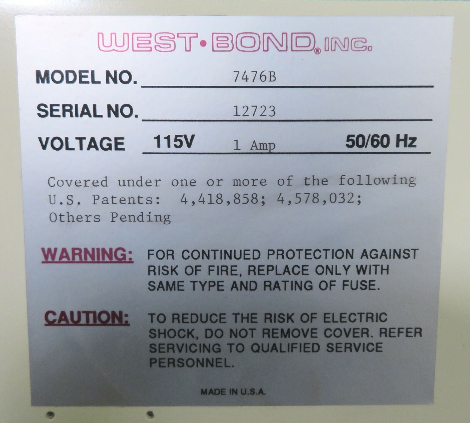 Refurbished Westbond  7476B 90° Vertical Feed Deep Access Wedge Bonder