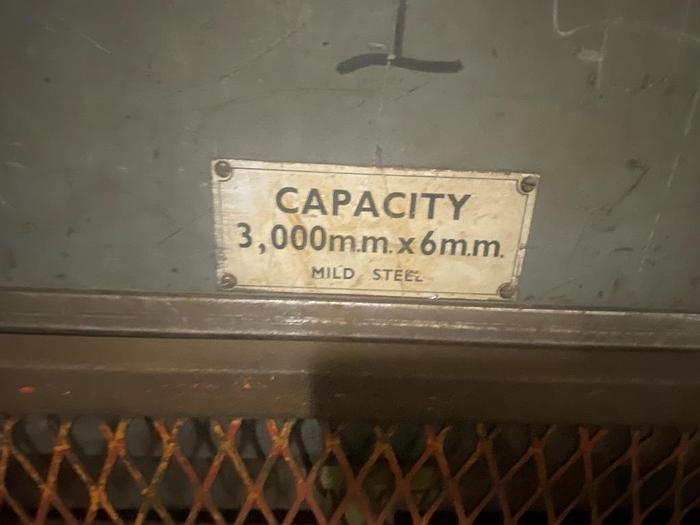 Used Morgan Rushworth 3m x 6mm Guillotine Shears