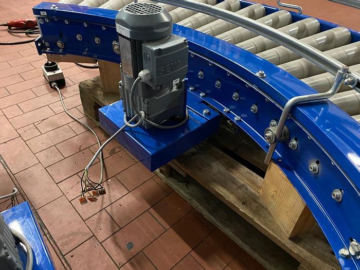 Gebraucht Rollenbahnkurve 90° mit Seitenführung Fördertechnik Kurve Rollen