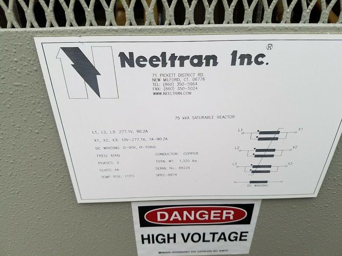 Used Neeltran 75 KVA 3 Phase Saturable Reactor DC Transformer