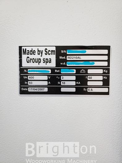 Used 2007 SCM Used CNC, Model is "Record 210 AL" 4 Axis CNC, 5' x 12' table