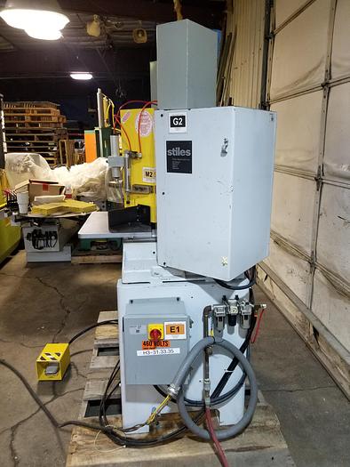 Used Pistorius MN-302S, 14" Toe Kick / Notching Saw, 5 1/4" x 5 1/4" x 5 1/4"High Cut Capacity Rail Style Heads, Reconditioned, 3PH