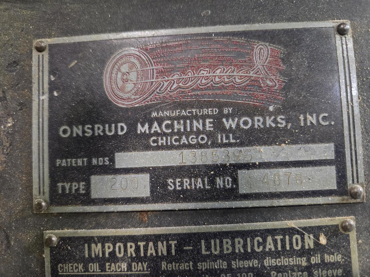 Used Onsrud W200 Heavy Shaper, 5HP, 3PH, 1 1/8" Spindle Dia.