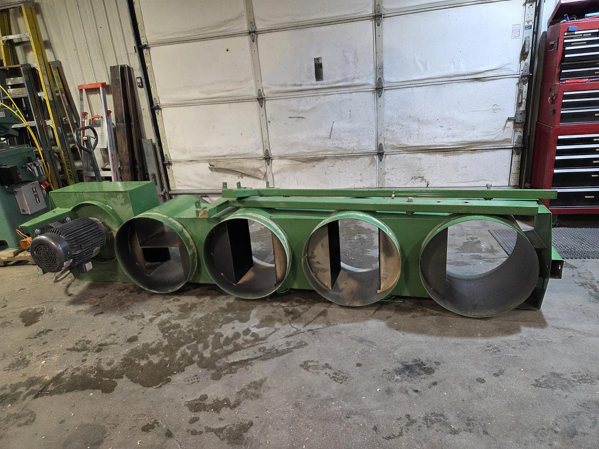 Used Dust Technology DT-200 20HP Dust Collector, 1998, 4 Stack Filter bags, Barrel Collection, Barrel Skirts, All Clamps, Rods, Cleaned, Checked