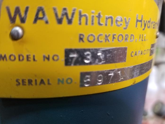 Used Whitney 731 Portable Punch Press Hydraulic Ram, no pump, cleaned, checked
