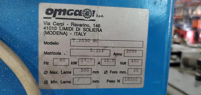 Used Omga Optimizing / Defecting Crosscut Saw, T 2030 NC