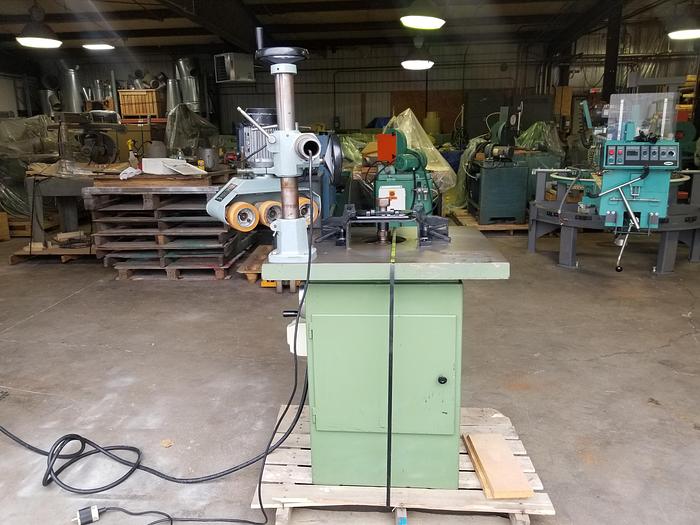 Used Griggio T1000 Shaper, 4.7HP, 3PH with Delta 3 Wheel Power Feeder, 1HP, 3PH, 230V, Cleaned, Checked