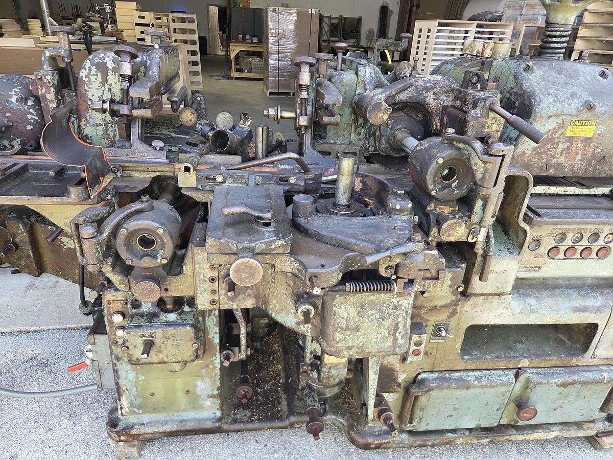 Used Mattison 276 Moulder, 6" x 4" Cap., 4 Head, Top, L, R, Bottom, 2 Additional Arbors Side / Top on machine, Hopper feed, 230V, 3PH