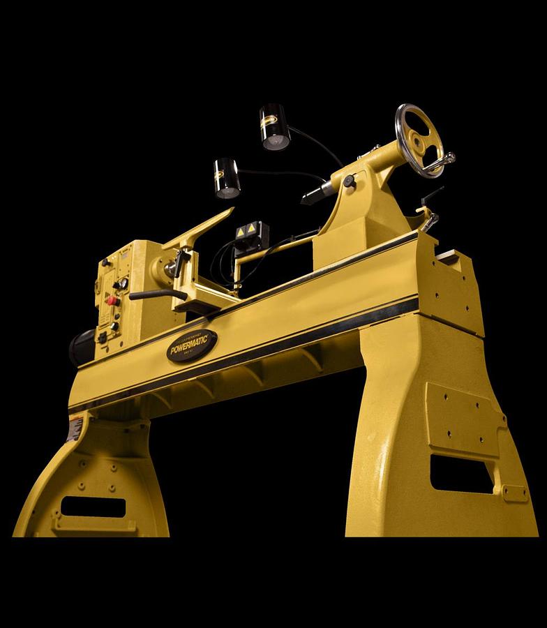 Used Powermatic 4224B Lathe with Lamp Kit 1794224K, 3HP, 220V, 1PH, 24 x 42 Capacity