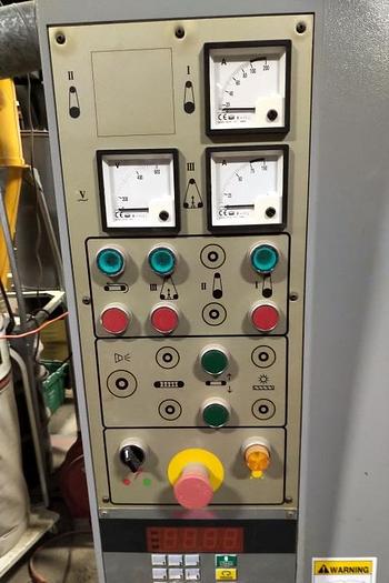 Used Boarke 37" 2 Head Widebelt Sander, Drum, Drum/Platen - 3 1/8", 20HP / 15HP Heads, 230V, 3PH