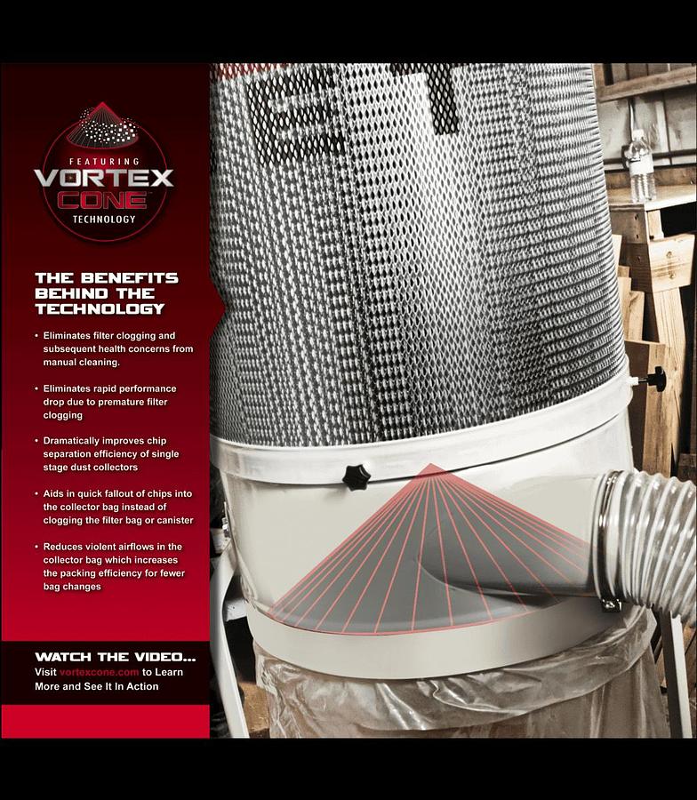 2026 Jet DC-1200VX-CK1 Dust Collector, 2HP 1PH 230V, 2-Micron Canister Kit