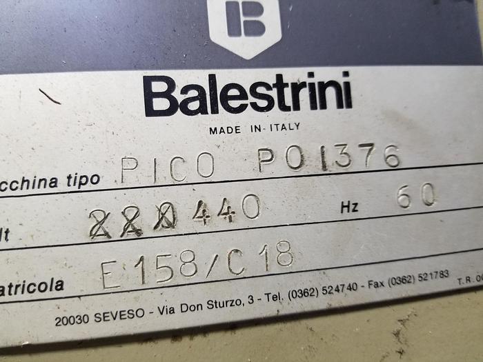 Used Balestrini PICO PO1376 Round End Tenoner, 440V, 3PH, For parts, Rebuilding