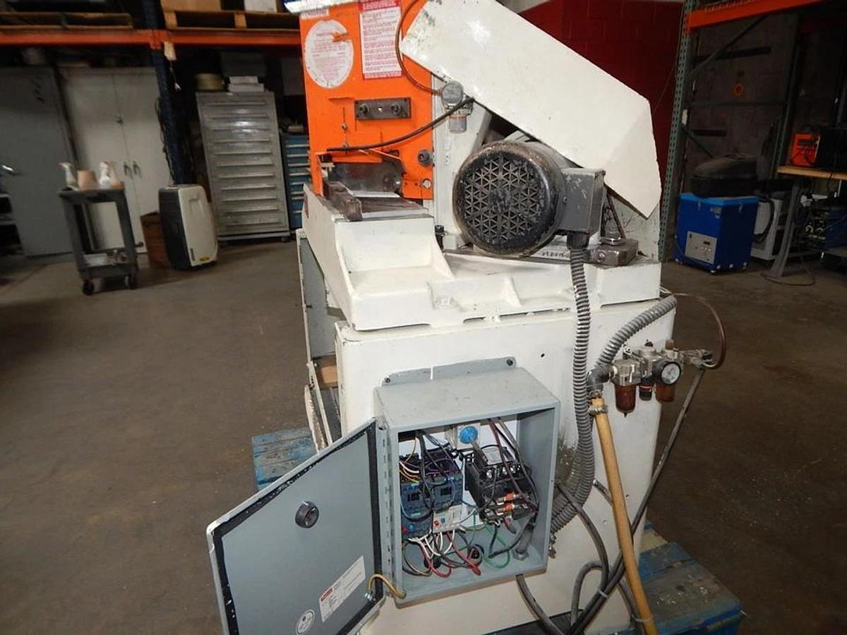 Used Pistorius MN-200 Double Miter Saw, 12" Blade Cap. 2 5/8" x 3 5/16" Cutting Cap., Good Running Condition