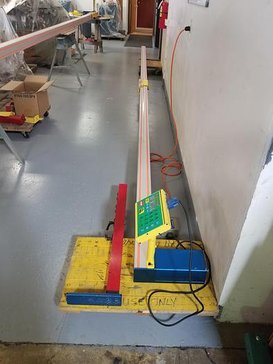 Used Tigerstop TS20, 20 foot capacity automated digital stop / pusher, 110V, 1PH, Cleaned, Checked