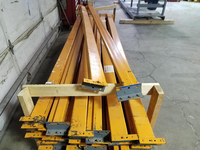 Used 10' Pallet Racking Crossbeams Teardrop Style, 4" High x 2.5"
