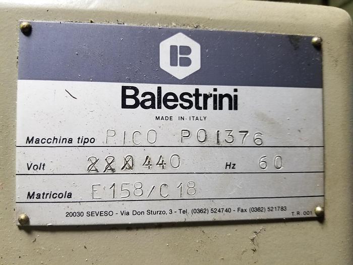 Used Balestrini PICO PO1376 Round End Tenoner, 440V, 3PH, For parts, Rebuilding