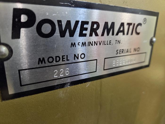 Used Powermatic 226 Planer, 24" Capacity Belt Fed Planer for Cabinet Components