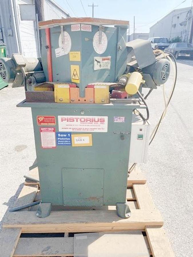 Refurbished Pistorius EMN-14 Double Miter Saw, 14" Blade Capacity, 230/460V/575V, 3PH, Reconditioned