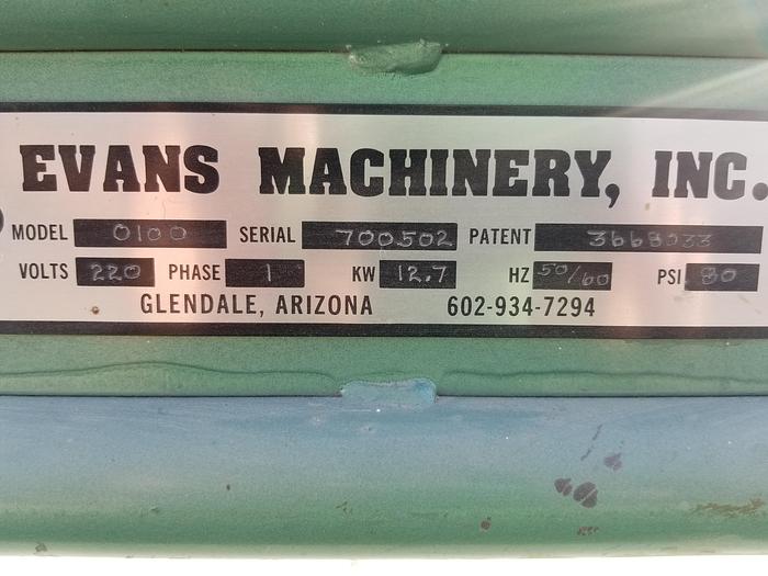 Used Evans 12' Capacity Coving Machine for Countertop Production, 110V, 1PH