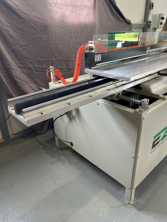 Used Fletcher EZ Door Raised Panel Door Machine, 5 Piece Door in Minutes, 10HP, 3PH, 1 1/4" Arbor, 62" Travel Length of Table, Only 50 Hrs on Machine