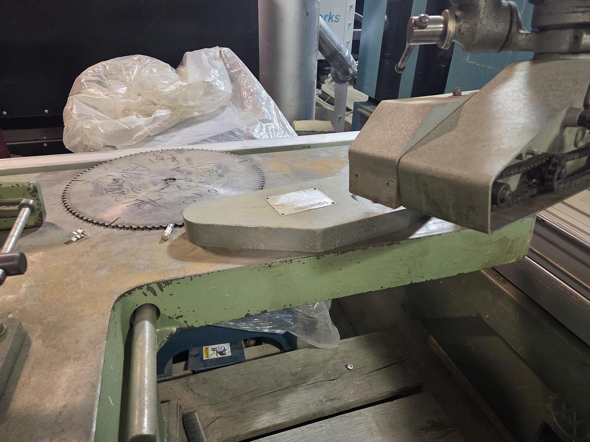 Used Schneider Long Bed Tilting Arbor Shaper SK 1 /2 with Schneider Power Feeder, to be cleaned, checked, 480V, 3PH