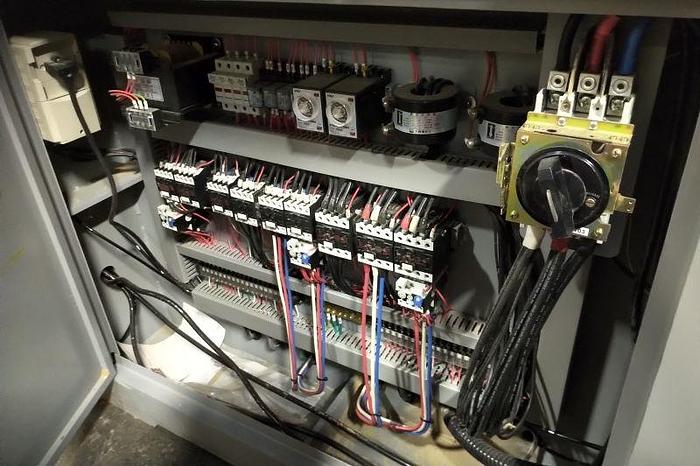 Used Boarke 37" 2 Head Widebelt Sander, Drum, Drum/Platen - 3 1/8", 20HP / 15HP Heads, 230V, 3PH