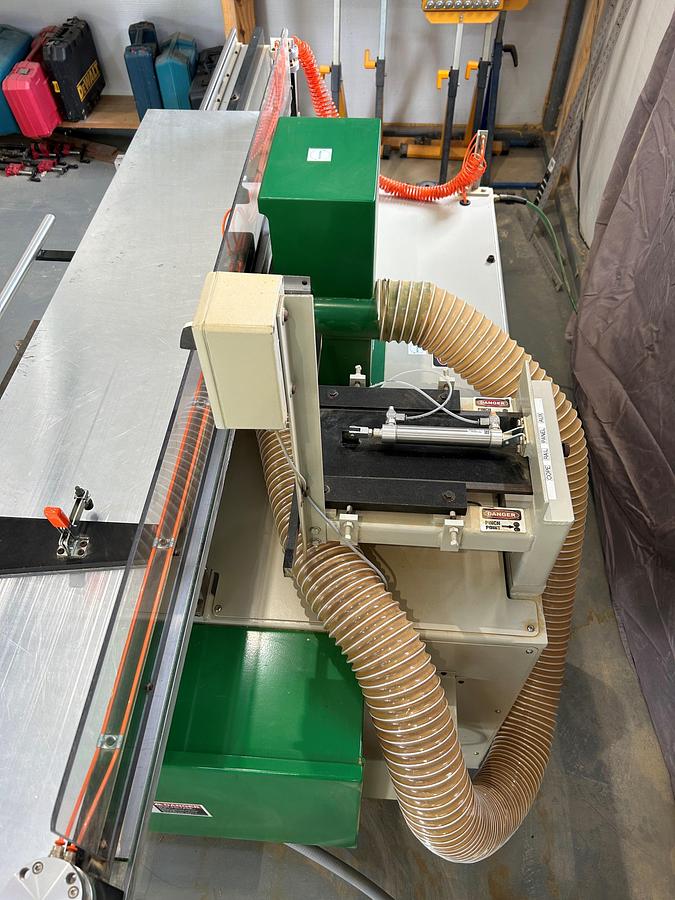 Used Fletcher EZ Door Raised Panel Door Machine, 5 Piece Door in Minutes, 10HP, 3PH, 1 1/4" Arbor, 62" Travel Length of Table, Only 50 Hrs on Machine