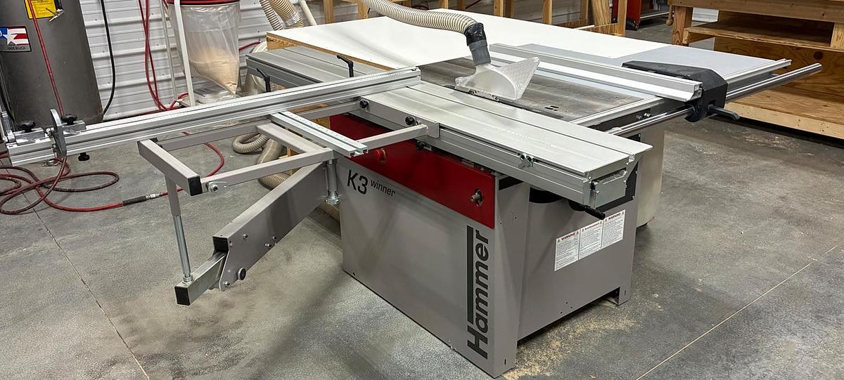 Used Hammer K3 Winner Sliding Table Saw with 2050MM Cap, 4HP, 1300MM Crosscut Fence Cap. 315MM Blade Cap.