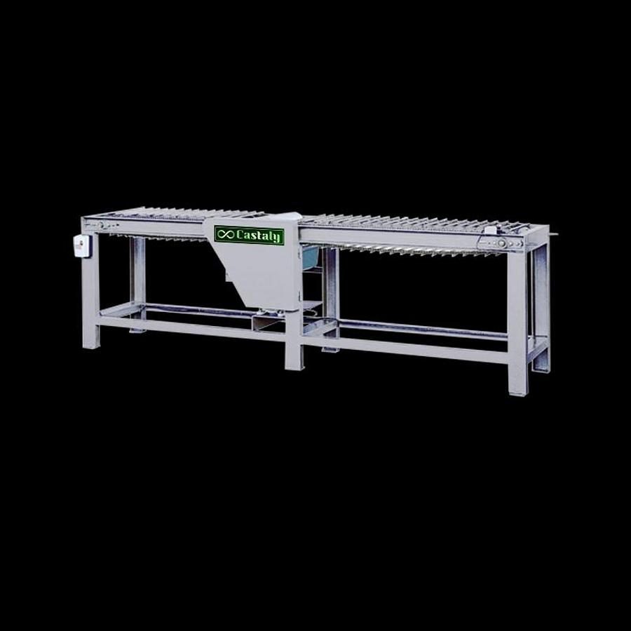 Castaly GS-12C2525 12" Glue Spreader Conveyor for Strips on Stand, 25ft Conveyor infeed, 25ft Conveyor Outfeed