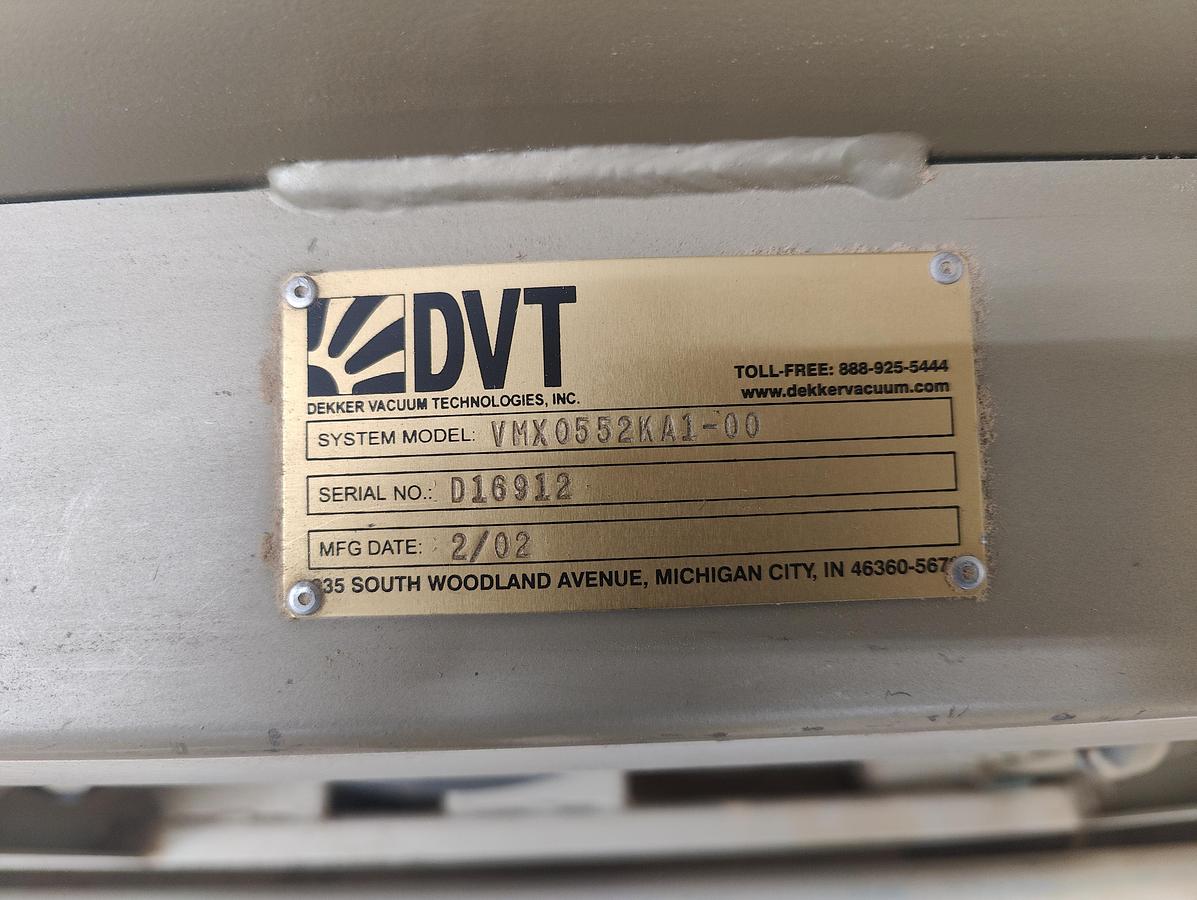 Used Decker Vacuum Pump, 2002, Model VMX0552KA-00, Just removed from service, to be cleaned, checked