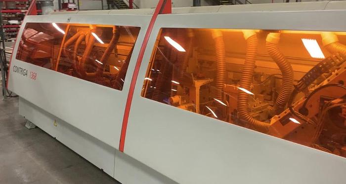 Used Holz Her Contriga 1368 Edgebander, 2014, 3MM PVC cap., PC Contoller, Low / No Set up with Programs