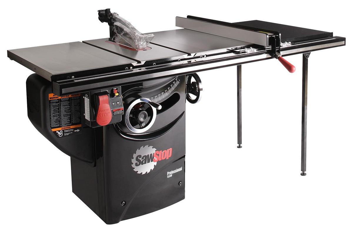 SawStop Professional Cabinet Saw 3HP 1PH 230 Volt Cabinet Saw with 36" extension table T-Glide Advance Rip Fence and Rails