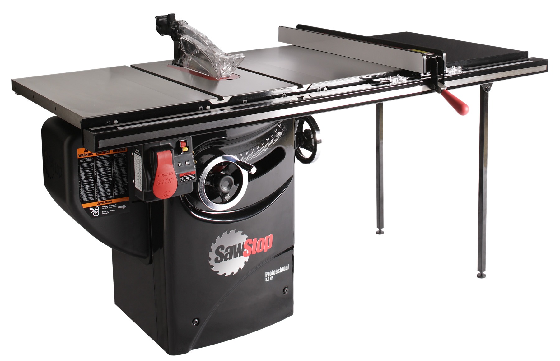 SawStop Professional Cabinet Saw 3HP 1PH 230 Volt Cabinet Saw with 36" extension table T-Glide Advance Rip Fence and Rails