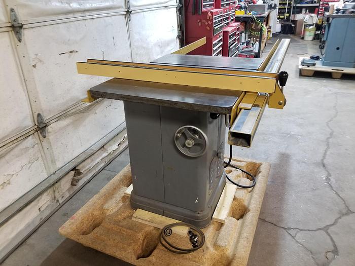 Refurbished Rockwell 10" 1962 Unisaw 34-450 with 52" Powermatic AccuFence, 1.5HP, Single Phase, New bearings in Arbor, Motor, New Belts