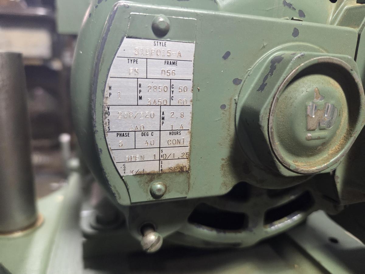 Used US Cutting Chain Co. Heavy Cast Iron US Made Bench Mount Chain Mortiser, Needs New Saw Bar