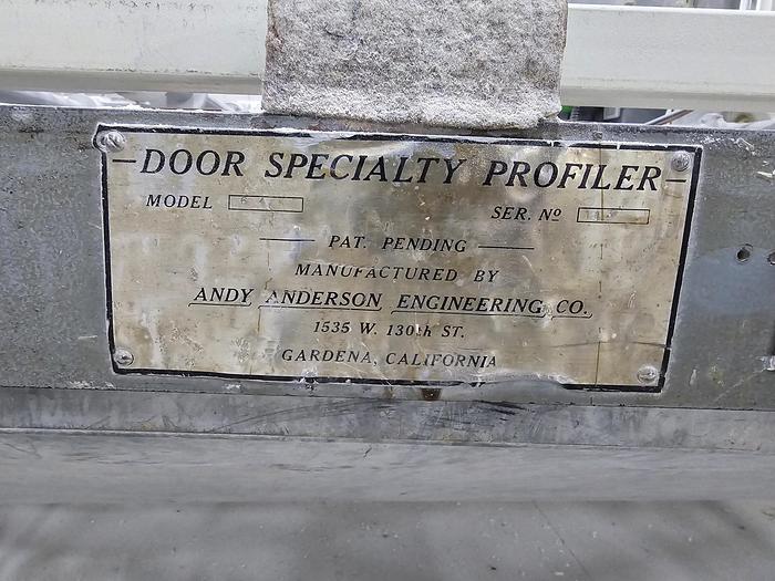 Used Anderson Specialty Door Profiler Model 64, 