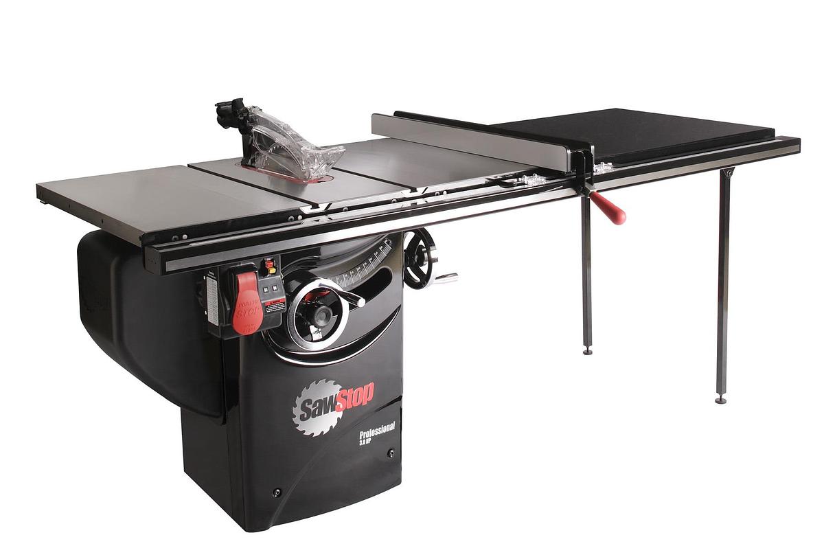 SawStop Professional Cabinet Saw 3HP 1PH 230 Volt Cabinet Saw with 52" extension table T-Glide Advance Rip Fence and Rails